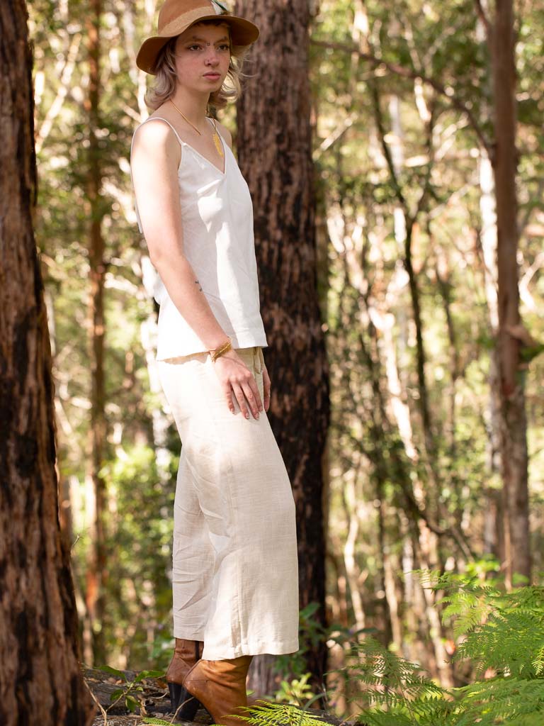 Linen Cami Off-white M
