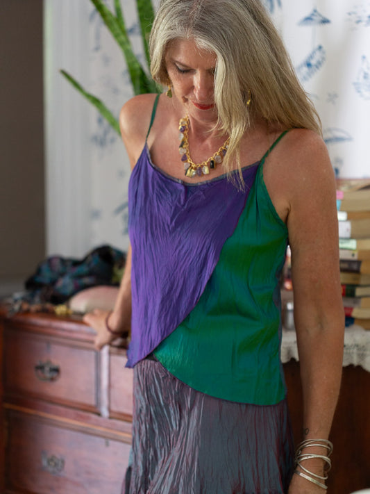 Cami - Blueberry silk. Size 12/M