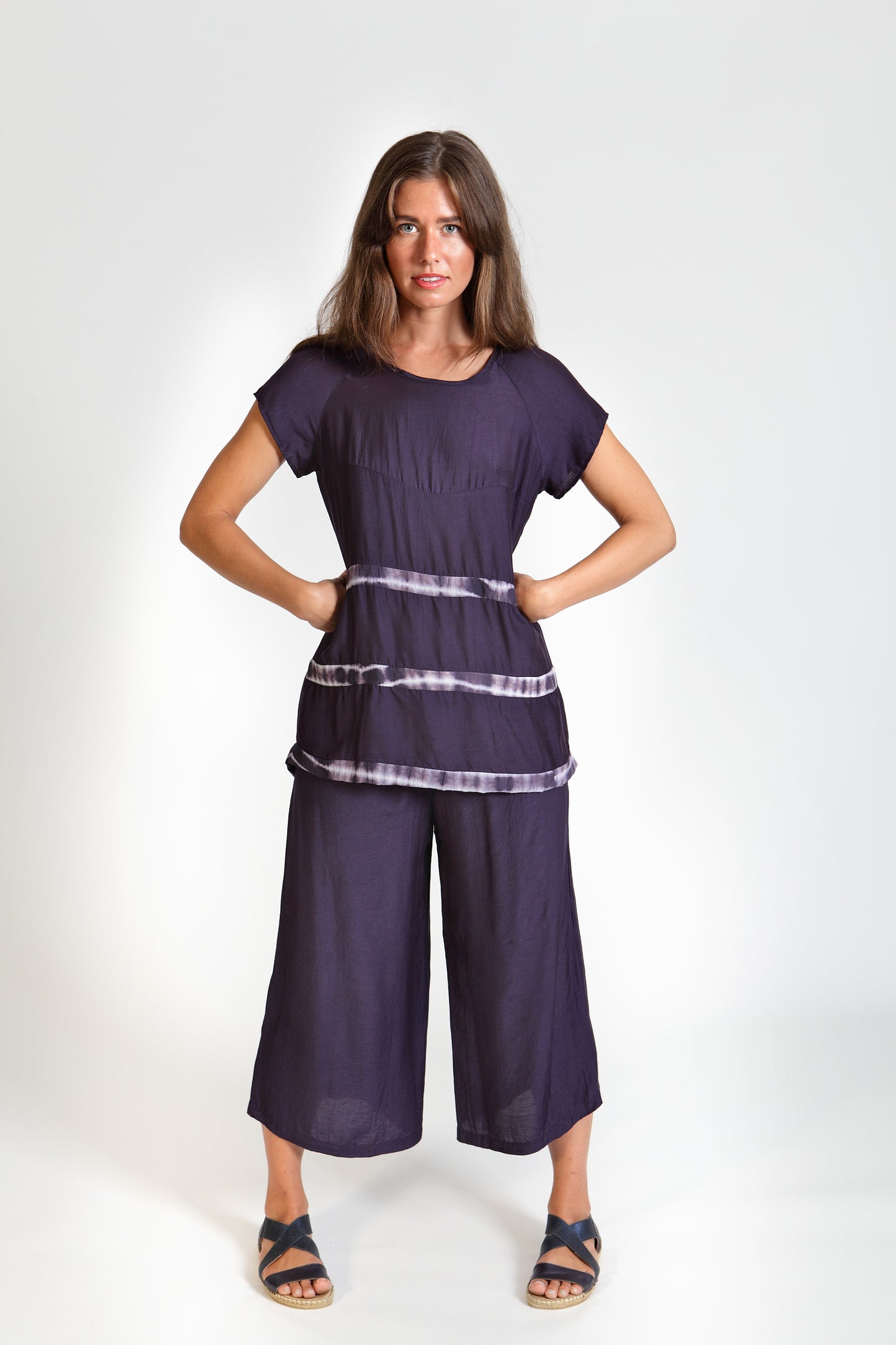 Navy Blue short sleeve Otomo Top