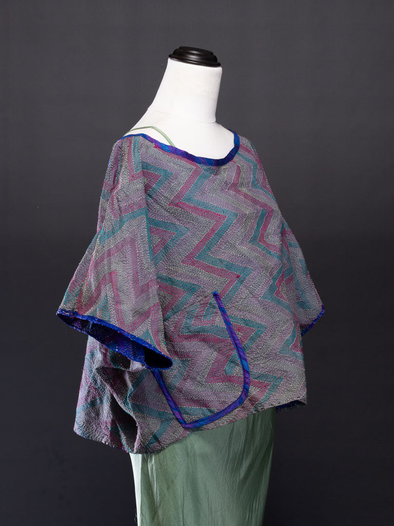 Wannabegeisha silk reversible top Cool Mint