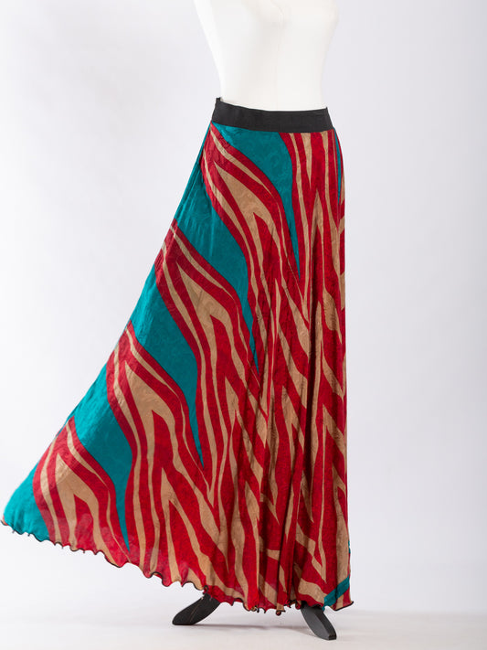 Silk Circle Skirt 'Flames'