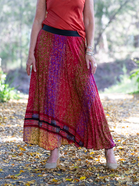 Silk Circle Skirt 'Volcanic'