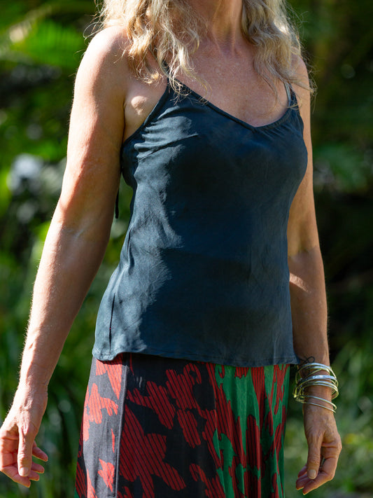 Silk Satin Luxe  Cami Indigo