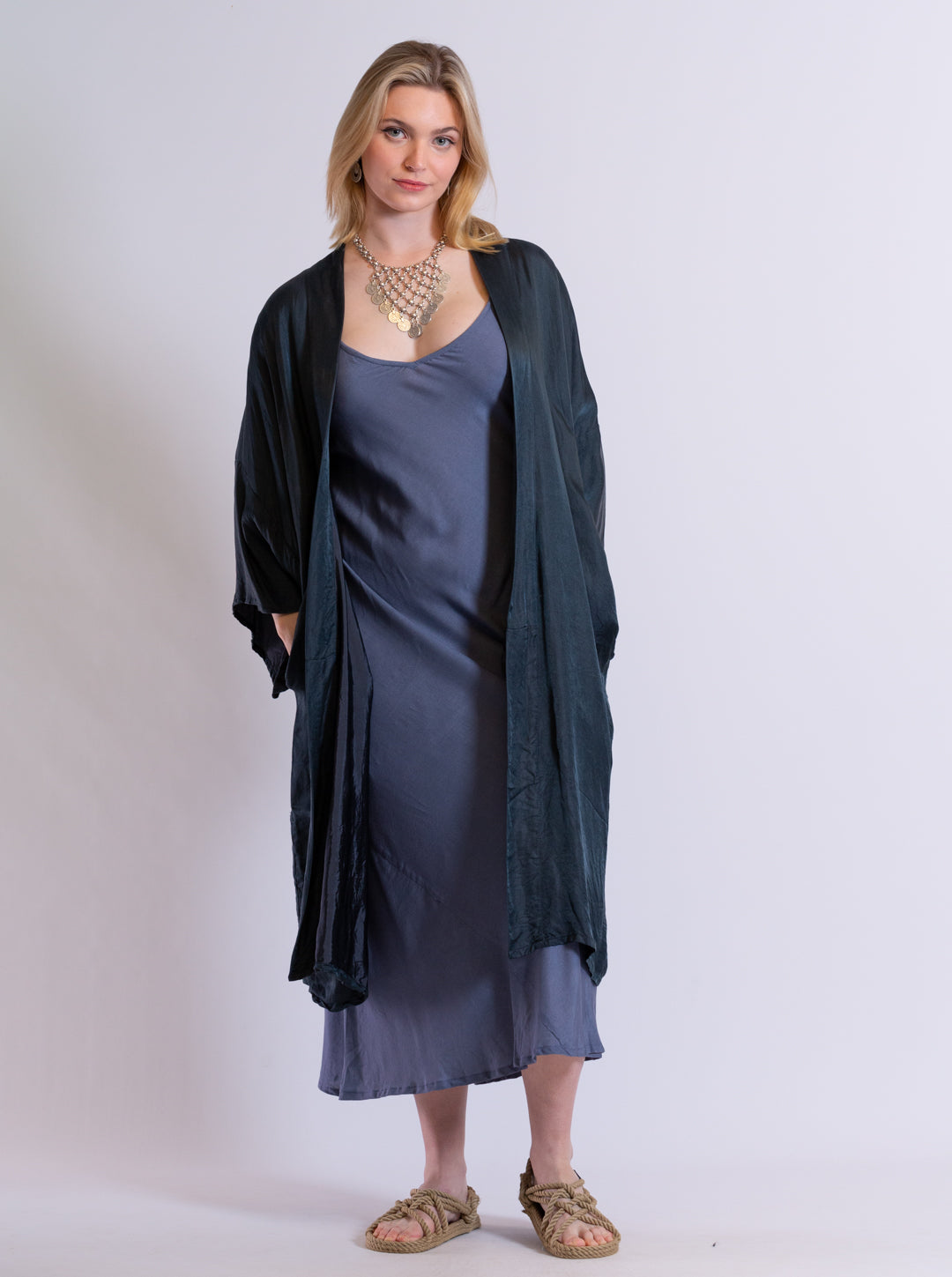 Marilyn Slip Maxi Blue Steel