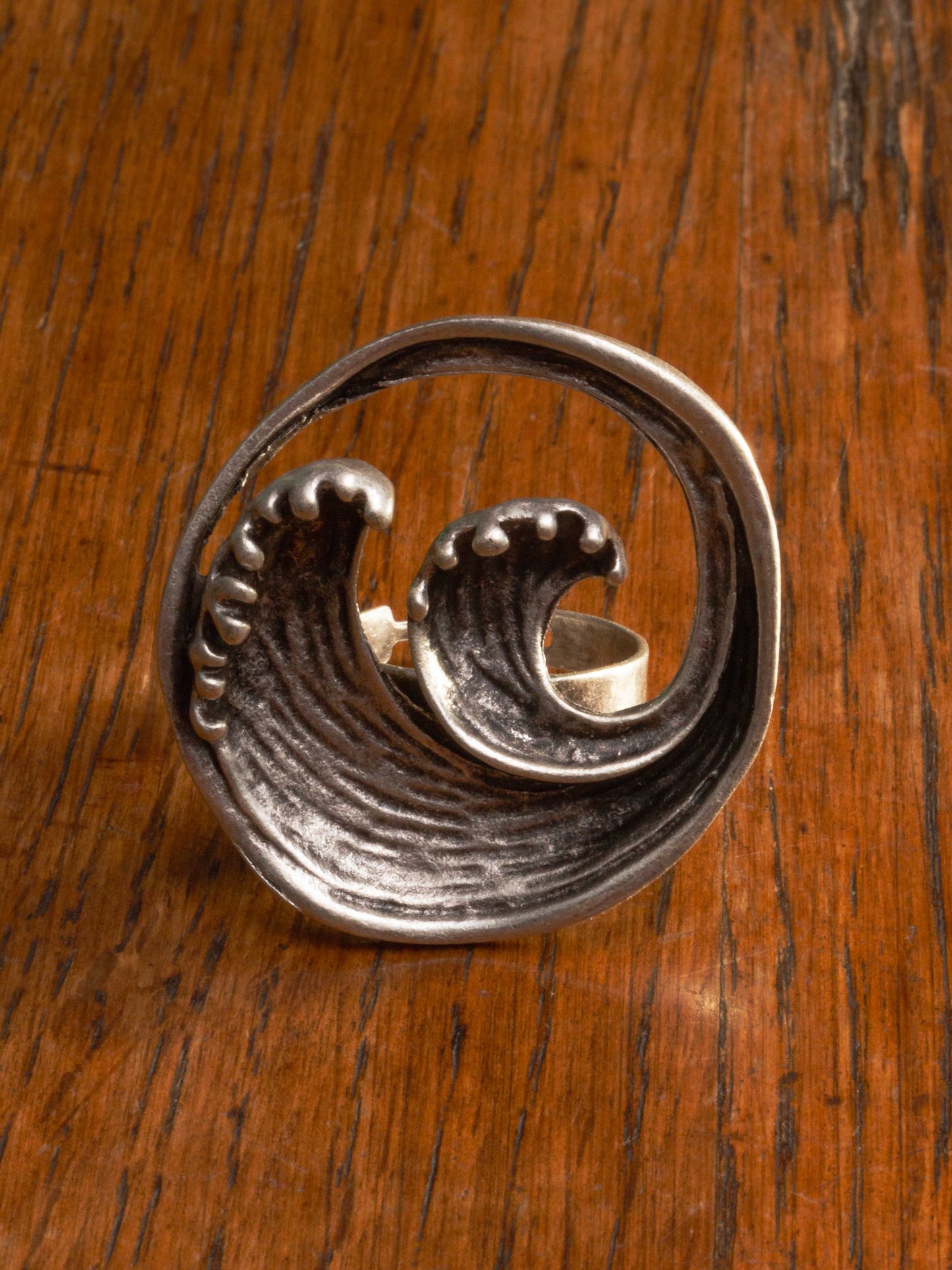 ocean wave silver ring