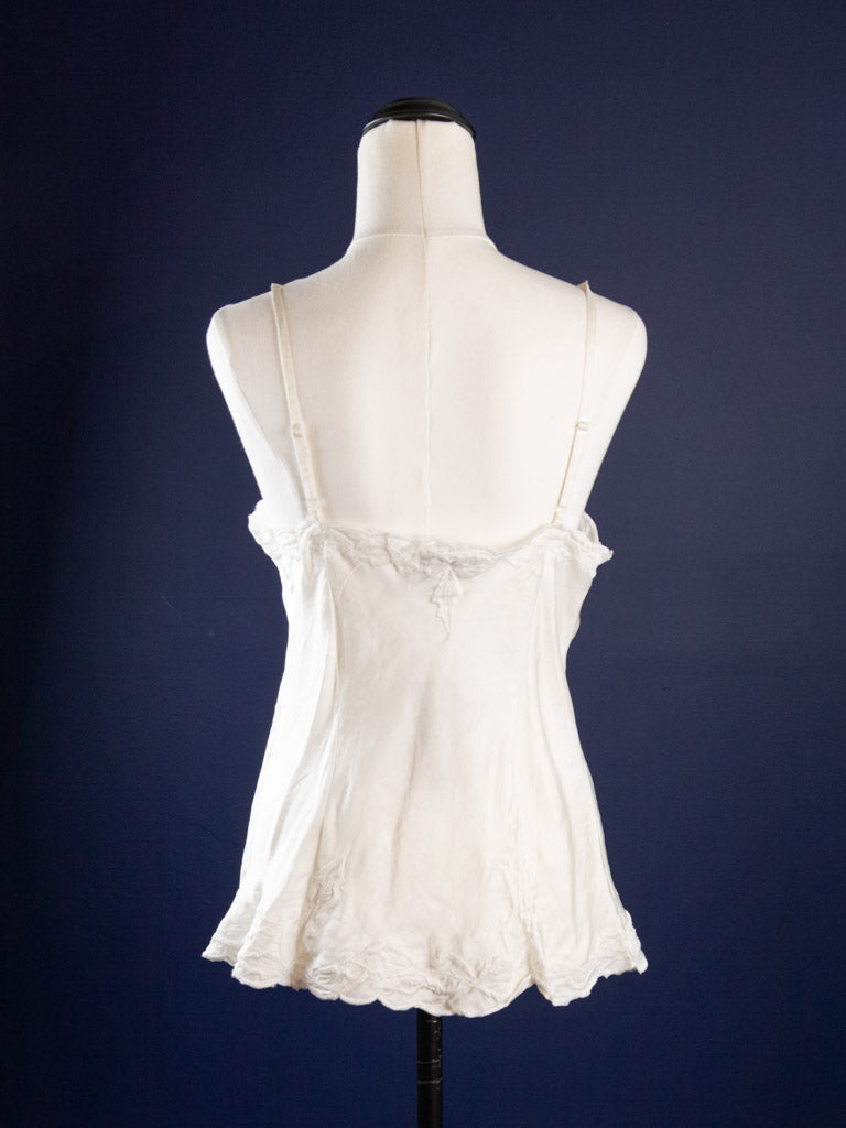 Marilyn Luxe Embroidered Cami White Satin