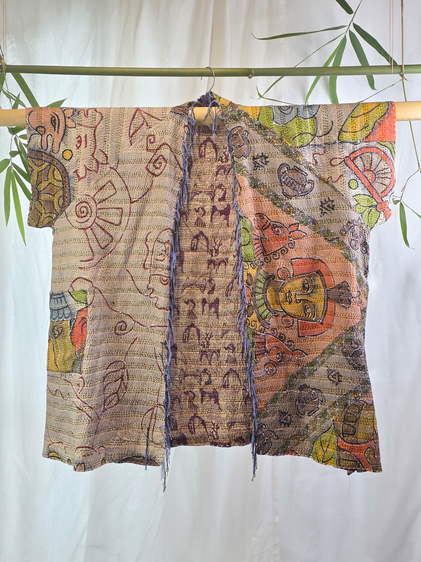 Sweet Optimism — Reversible Silk Kantha Kimono