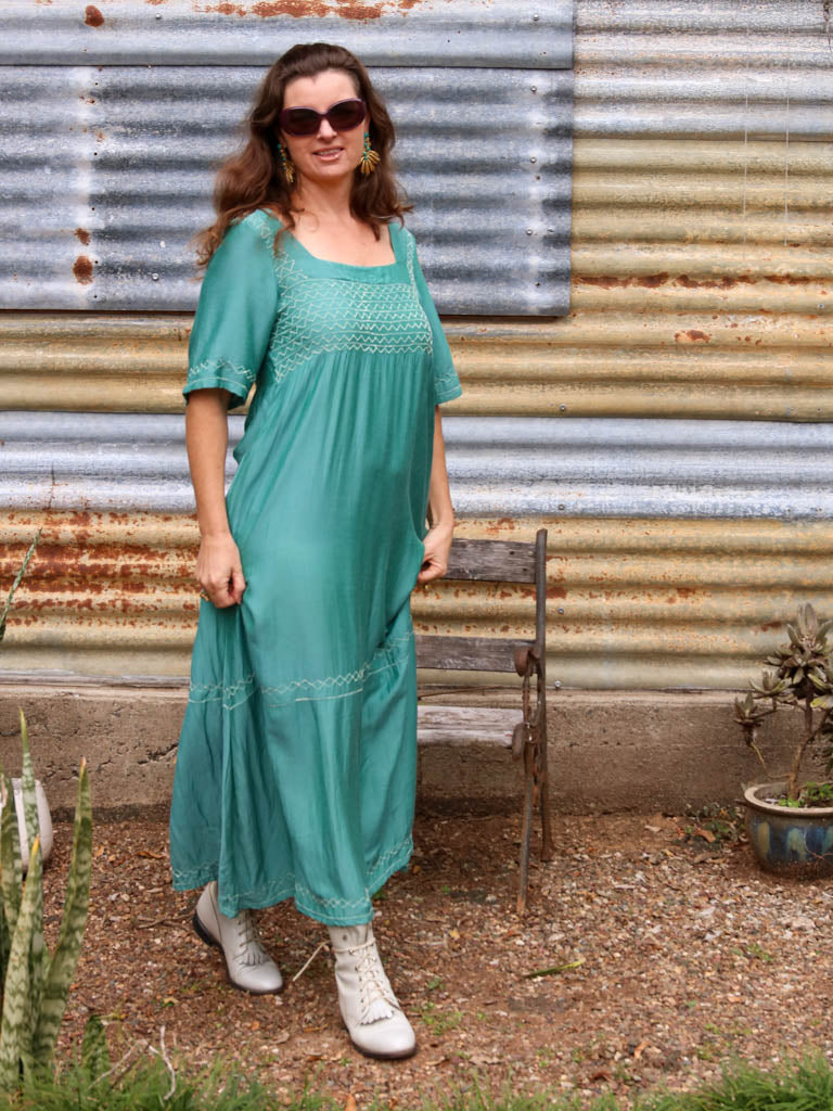 Otomo Long Embroidered Dress