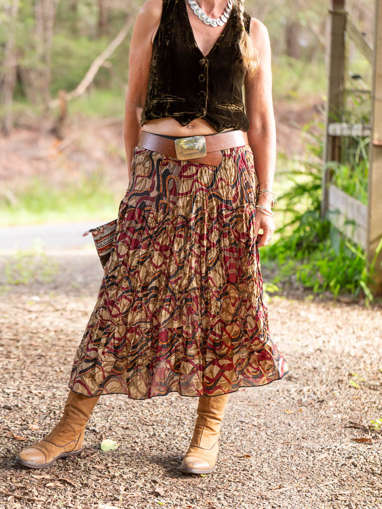 Catalina Tiered Skirt Autumn Forest