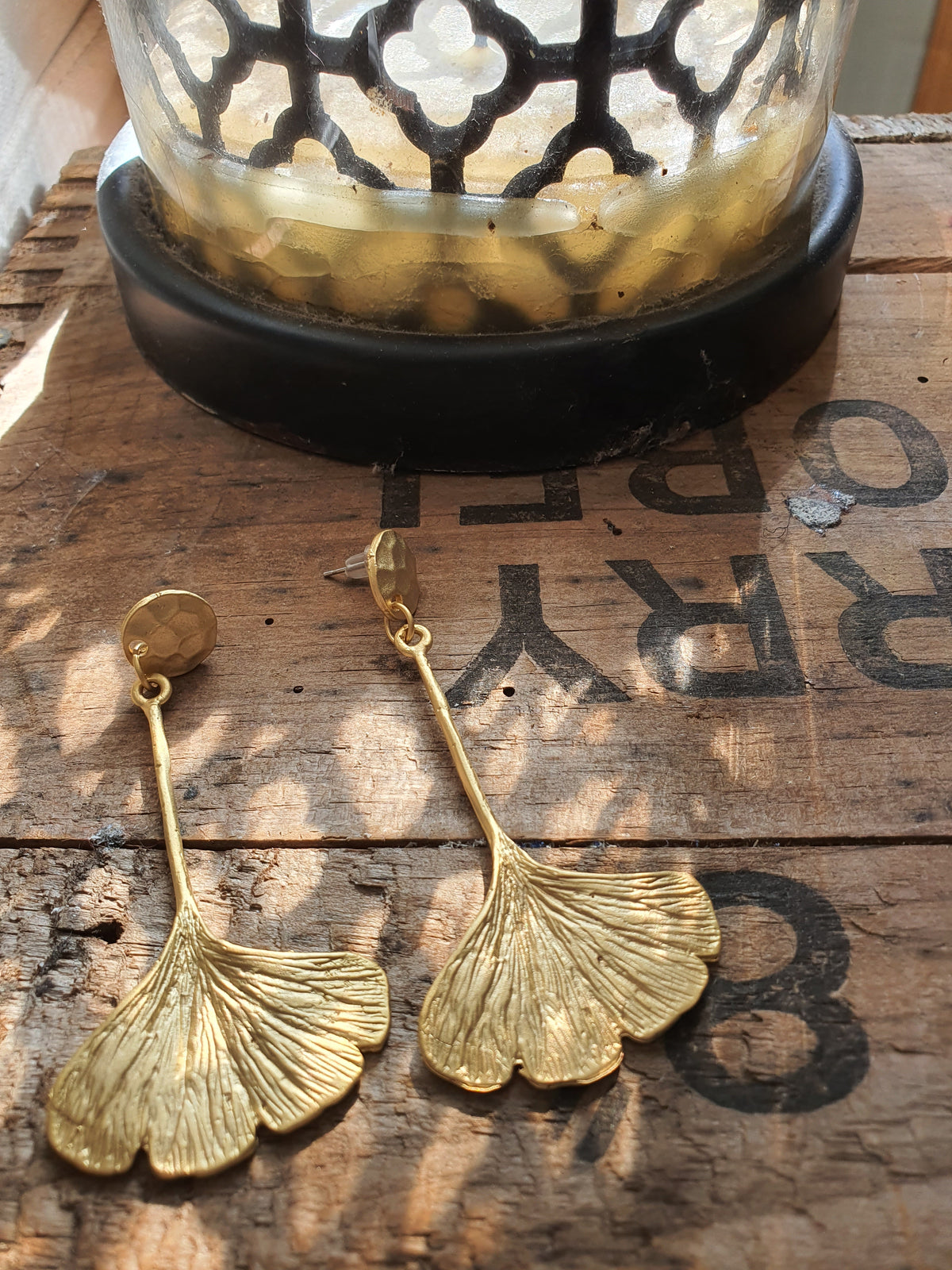 Gingko Gold Earrings