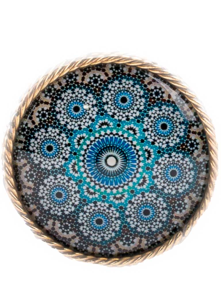 Fleur Hand Tooled Belt Wide Mandala Buckle