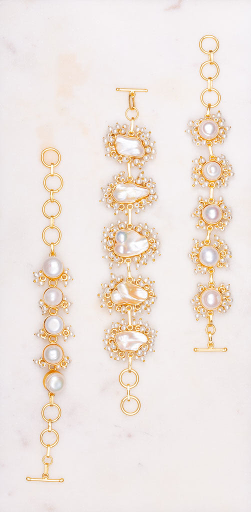 Gold Luxe Pearl Bracelet - Serene Siren