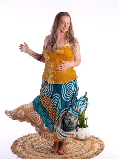 Desert Sky Silk Sari Skirt