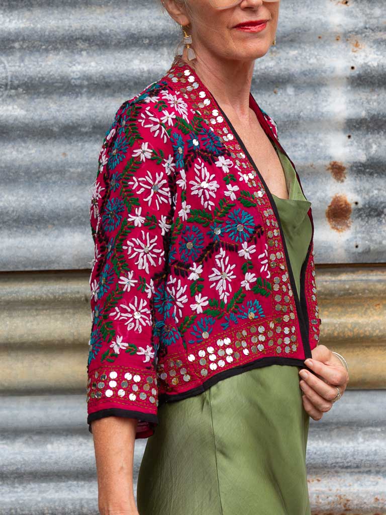 Gypsy Georgette Jacket Magenta Midnight size 12