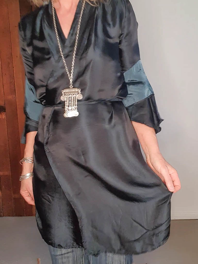 Satin Wrap-Dress