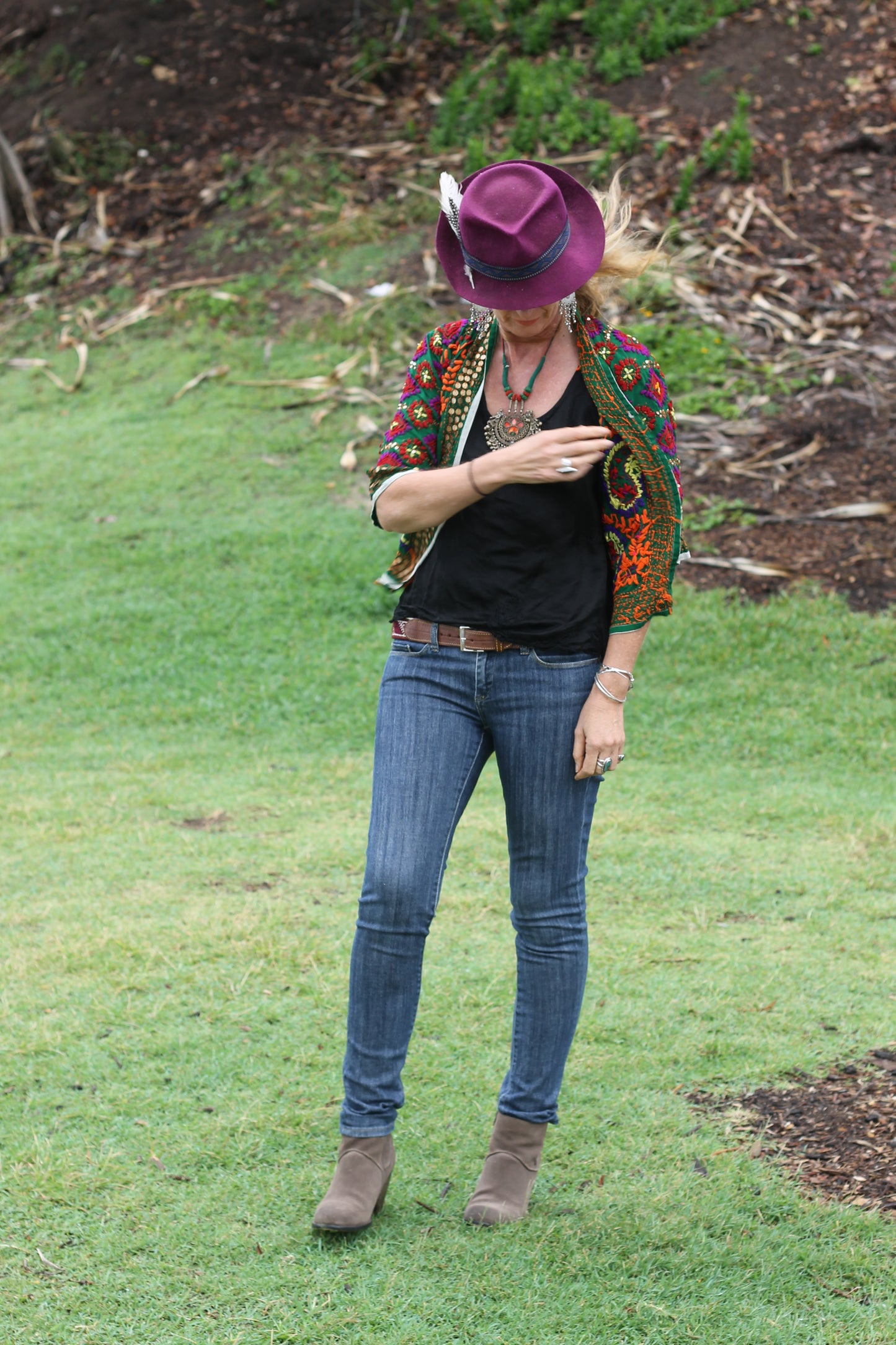 Gypsy Georgette Jacket Forest Green