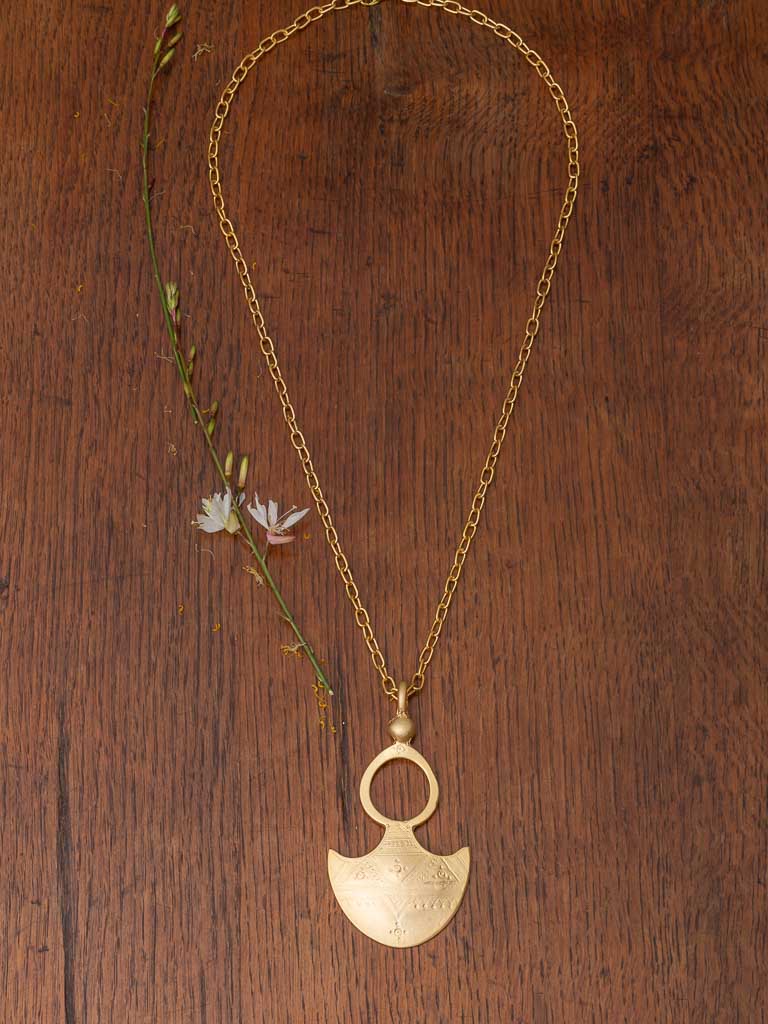 Gold Ankh Medallion Necklace