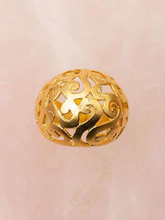 Scrolled Gold Bubble Ring