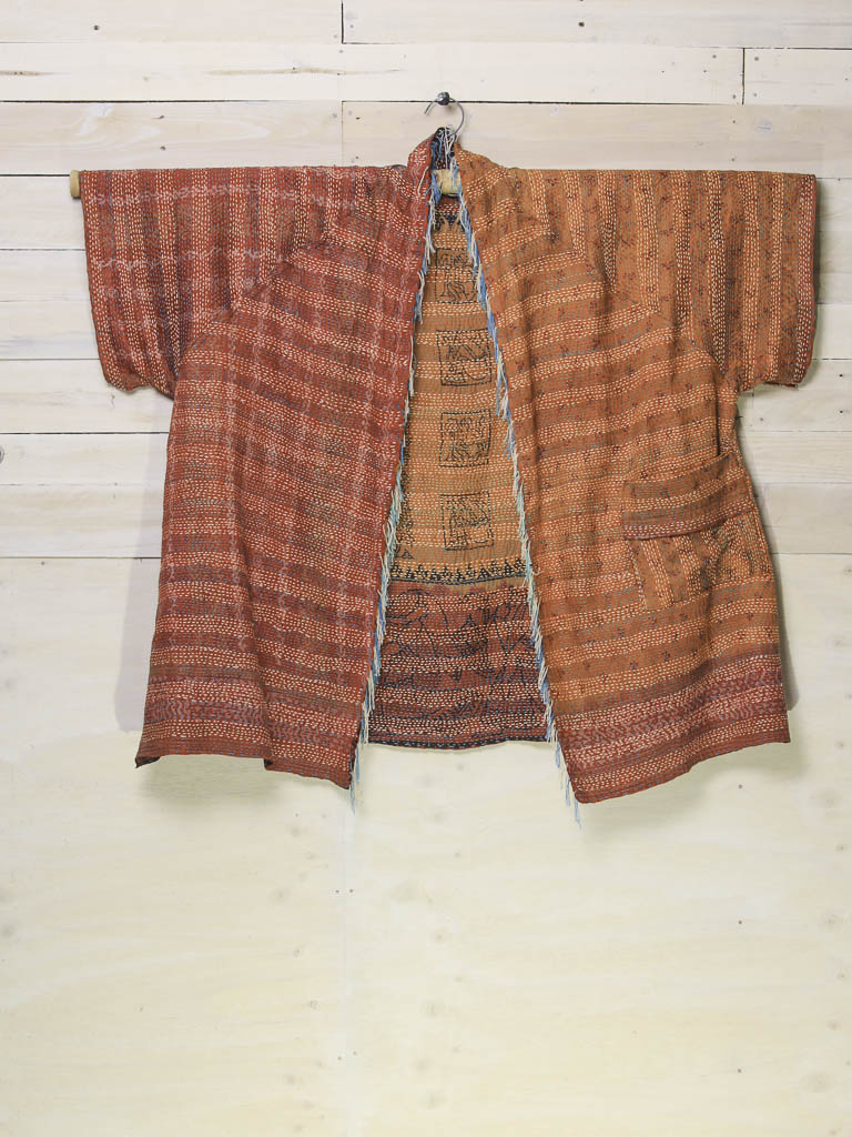 Indian Stamps — Reversible Silk Kantha Kimono