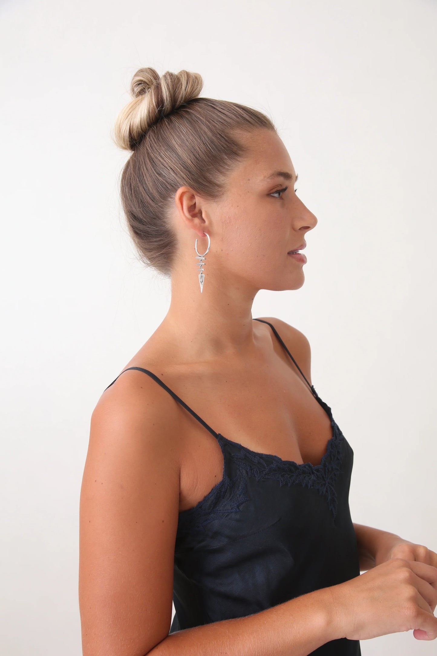 Marilyn Silk Satin Luxe Long Slip Indigo