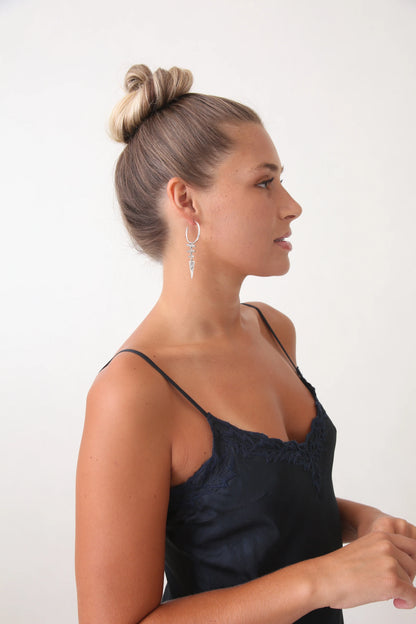 Marilyn Silk Satin Luxe Long Slip Indigo