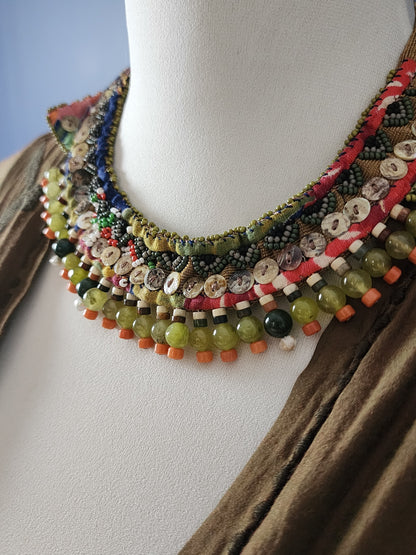Moss Agate Tribal Collar