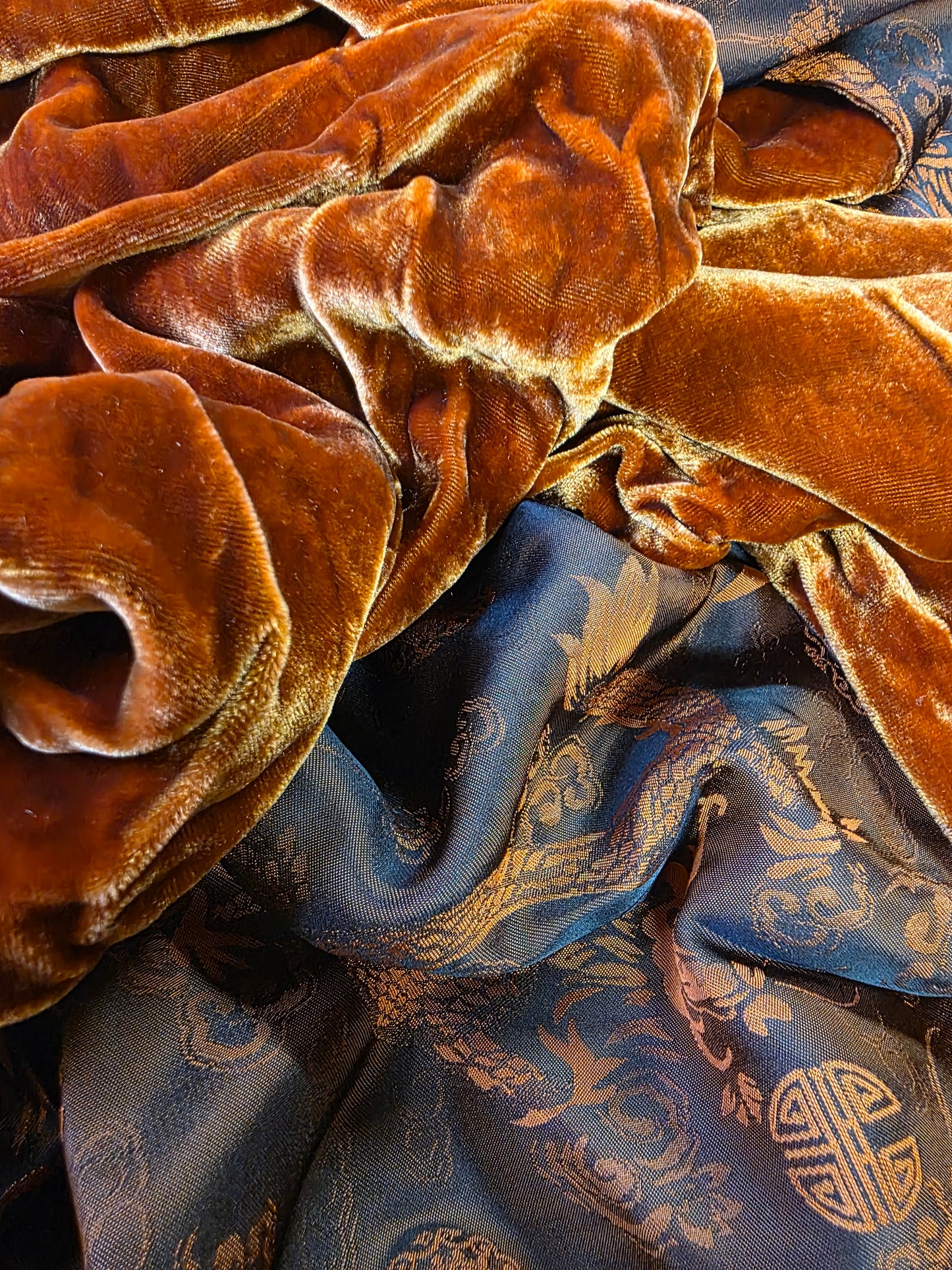 Silk Velvet & Embossed Silk Wrap