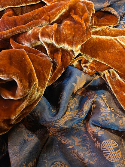 Silk Velvet & Embossed Silk Wrap