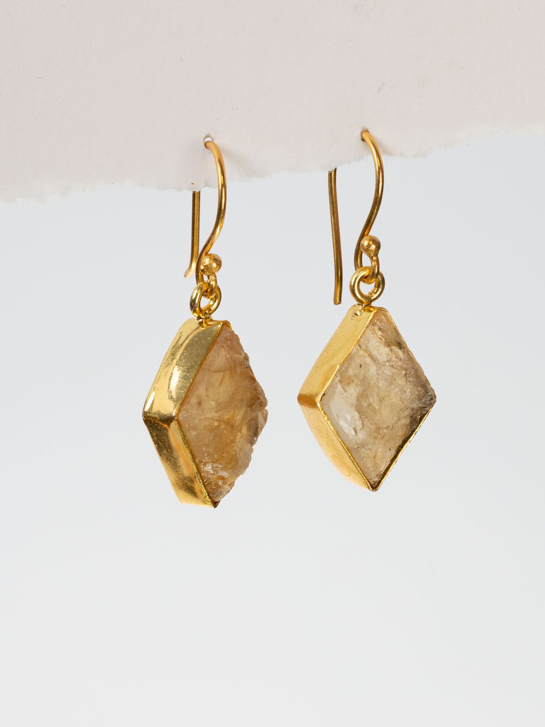 Gold Luxe earrings -  assorted diamond shaped raw cut