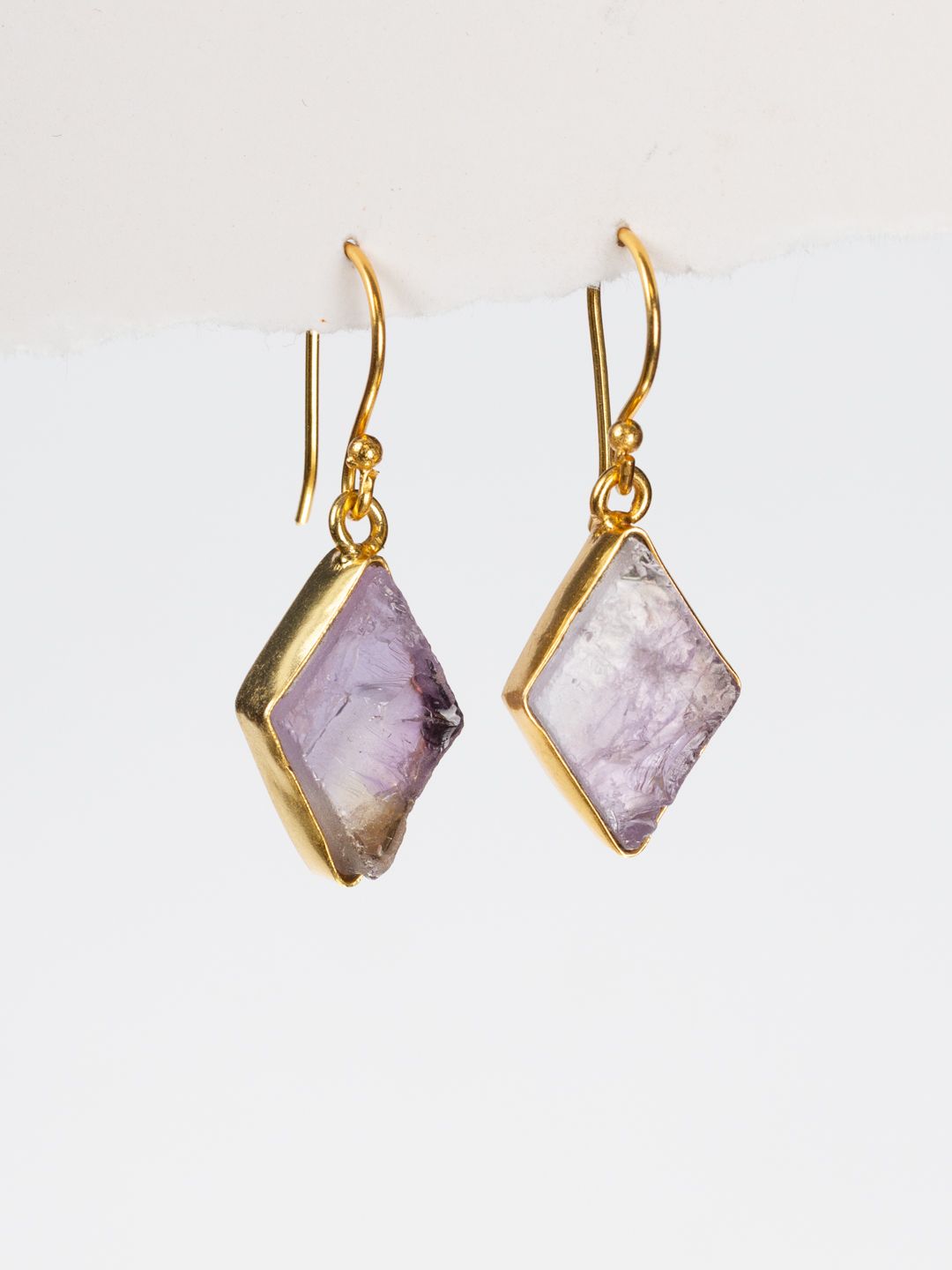 Gold Luxe earrings -  assorted diamond shaped raw cut