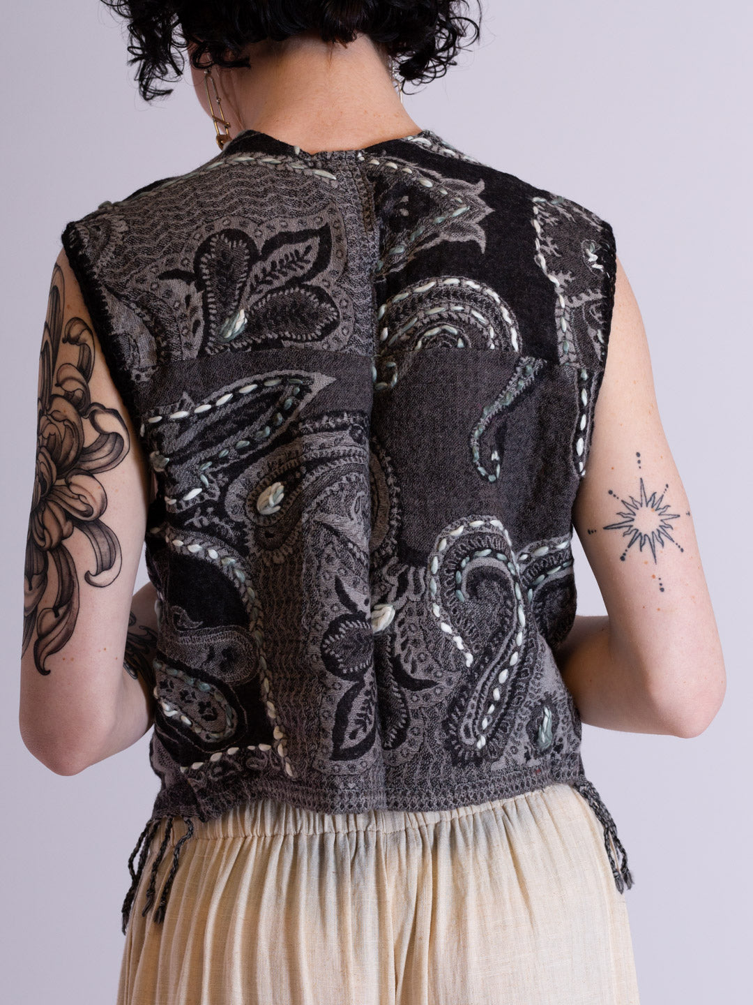 Caravan Vest Wool & Crochet Black