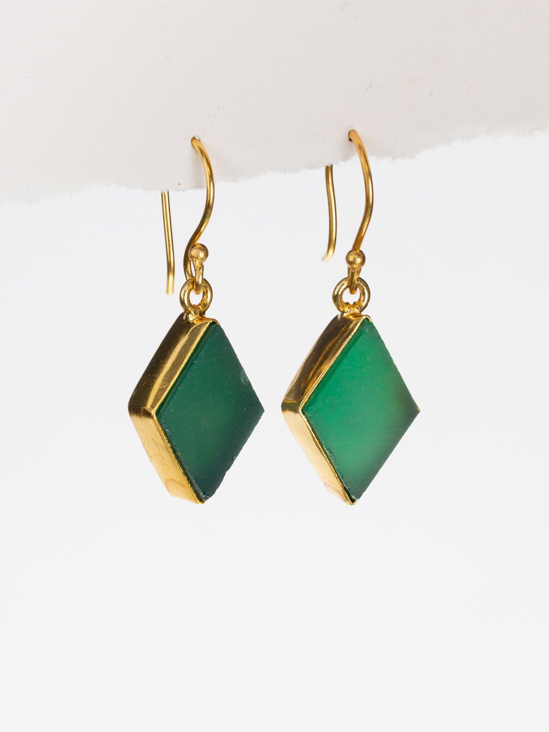 Gold Luxe earrings -  assorted diamond shaped raw cut