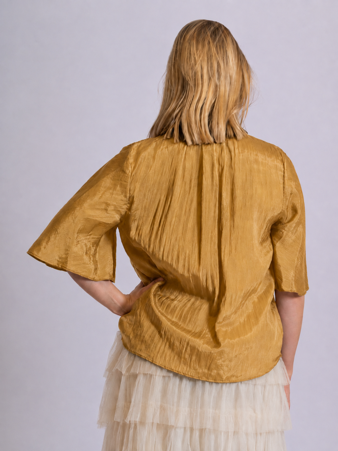 Daisy Silk Shirt – Cinnamon Short Sleeve