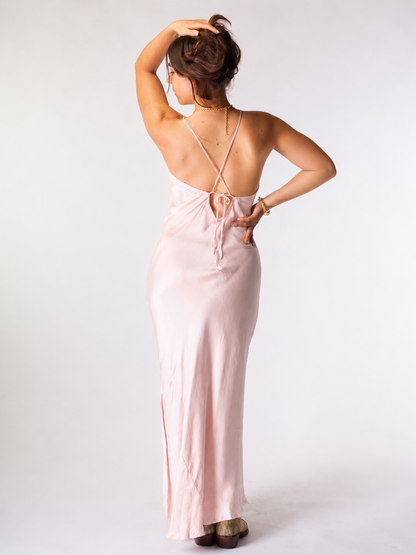 Amy Low Back Maxi Dress Shell Size L