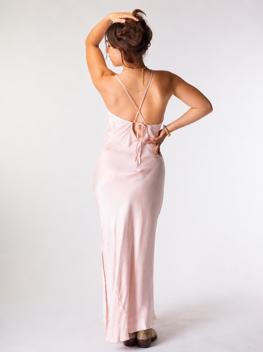 Amy Low Back Maxi Dress Shell Size L