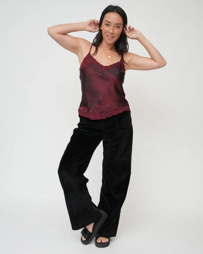 Marilyn Luxe Silk Satin Cami Bordeaux