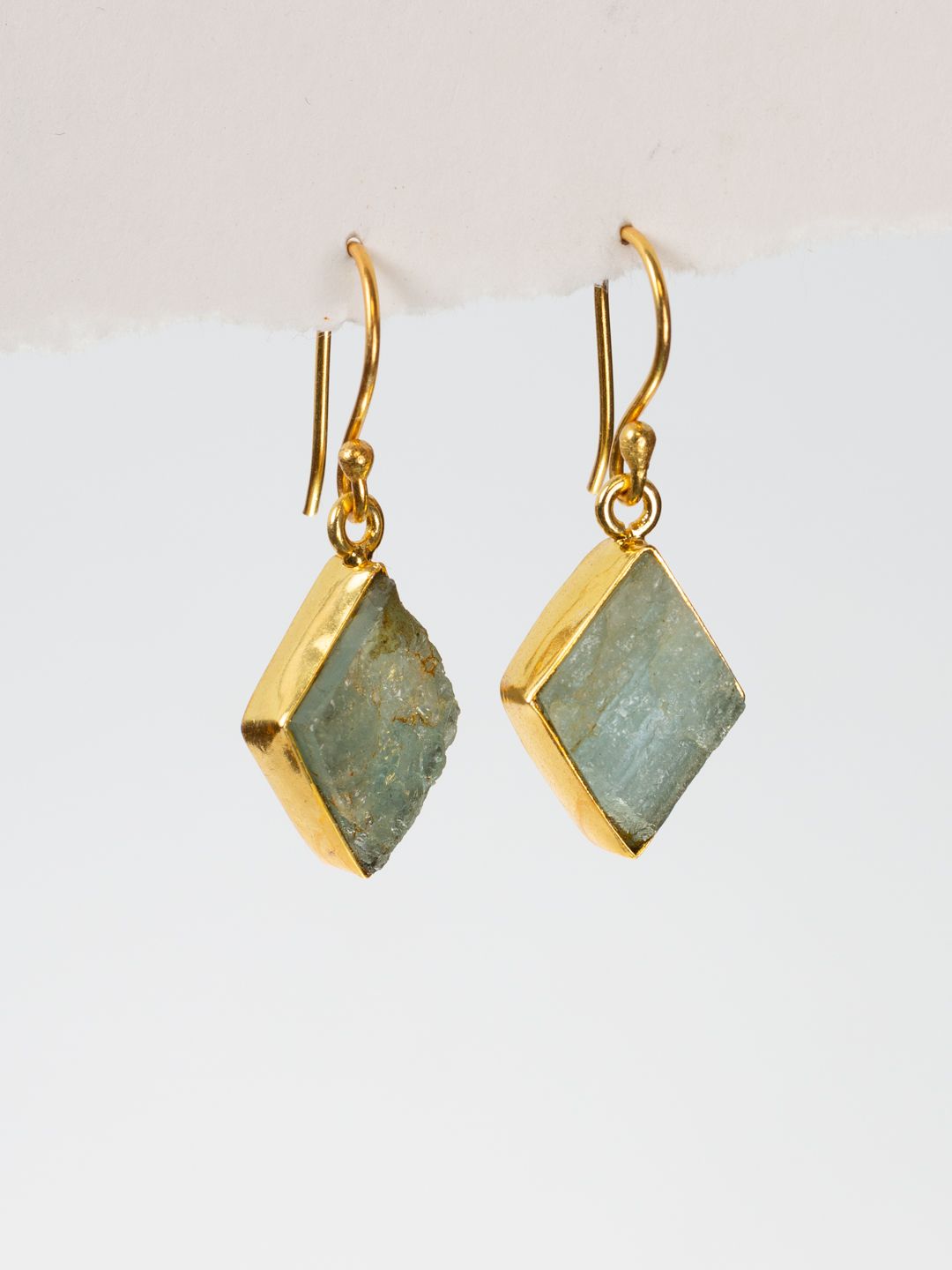 Gold Luxe earrings -  assorted diamond shaped raw cut