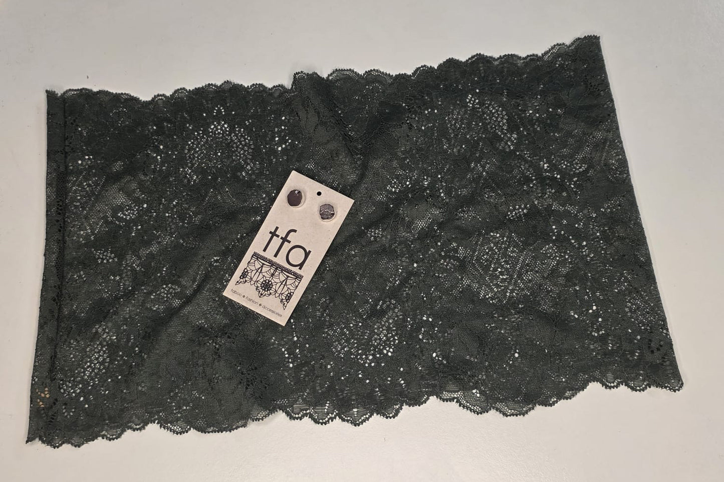 The Curated Edit - Forest Green Bandeau and Silver Garnet Studs