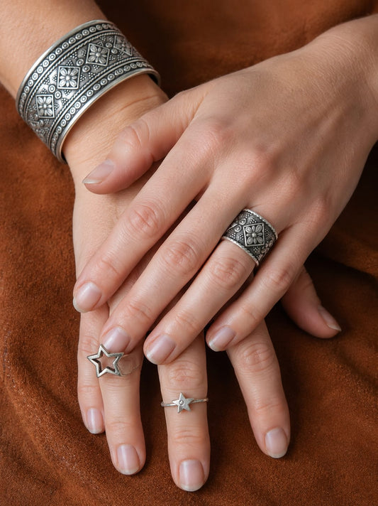 The Curated Edit - Karma Cuff and Karma Ring set