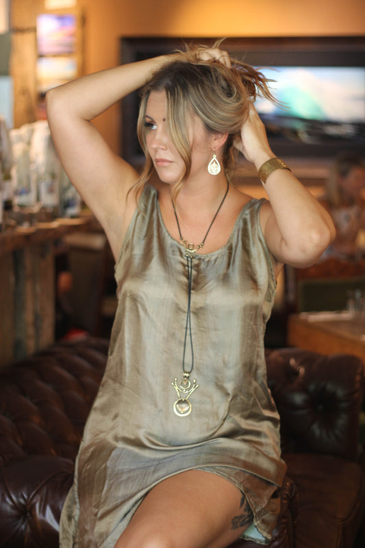 SALE: Tamara shift dress mini satin