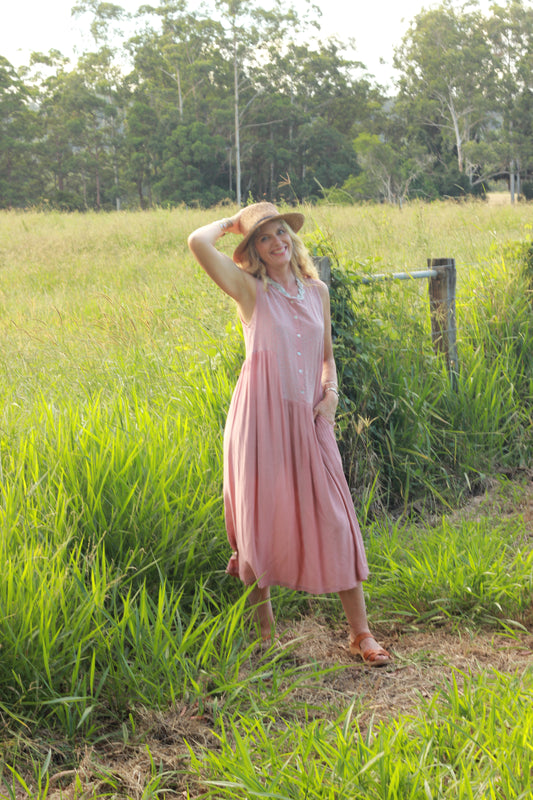 Peach Sleeveless Otomo Dress