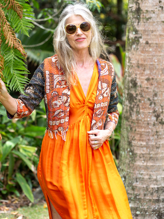 Silk jacket, boho chic
