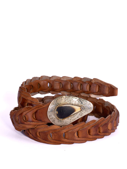 Cobra Mini  Leather Belt Bone Tan
