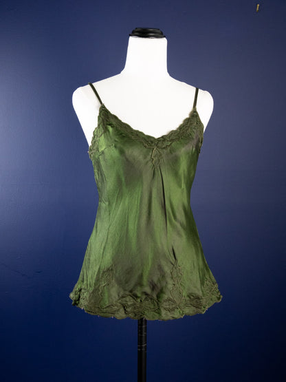 Marilyn Luxe Silk Satin Cami Dark Olive