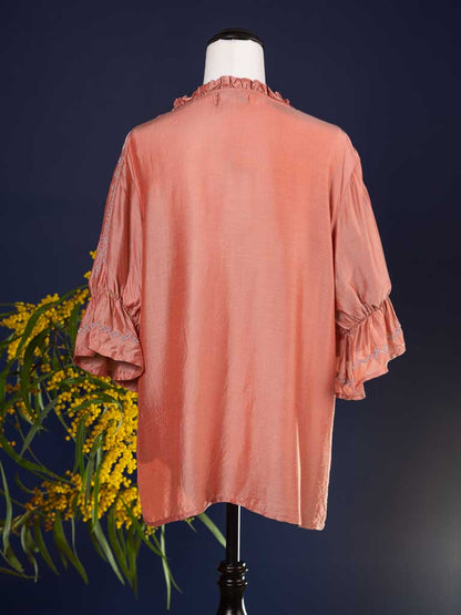 Embroidered Top Peach