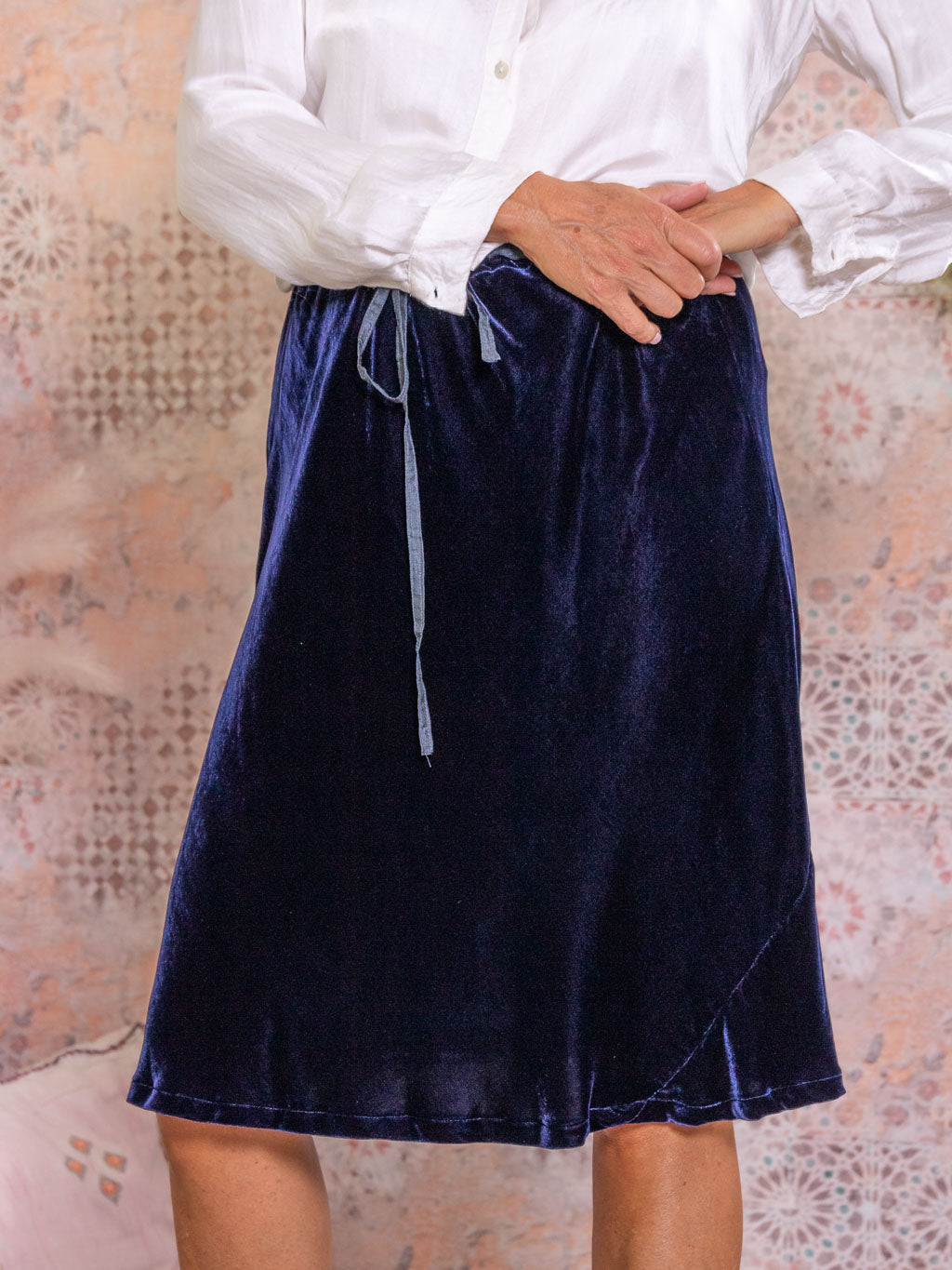 Silk Velvet A-Line Skirt