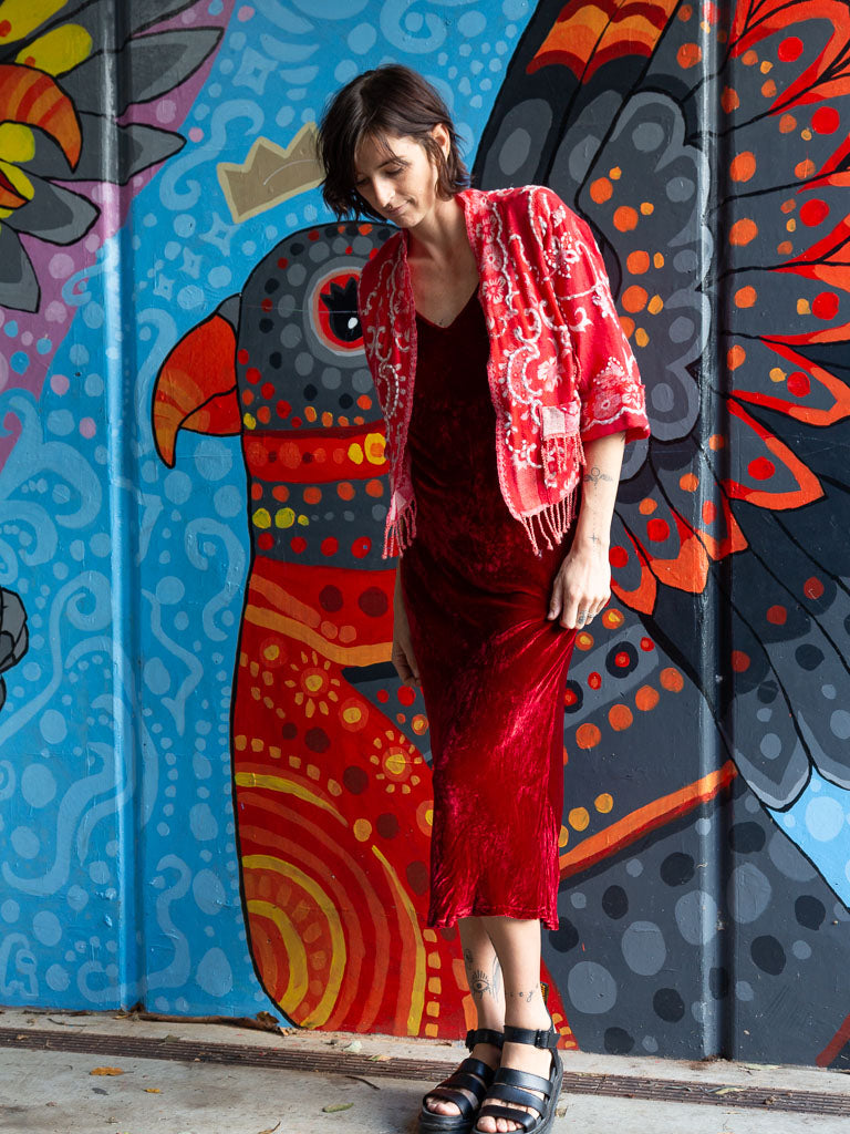 Kashmiri soft fringed wool jacket. Melancholy size 10