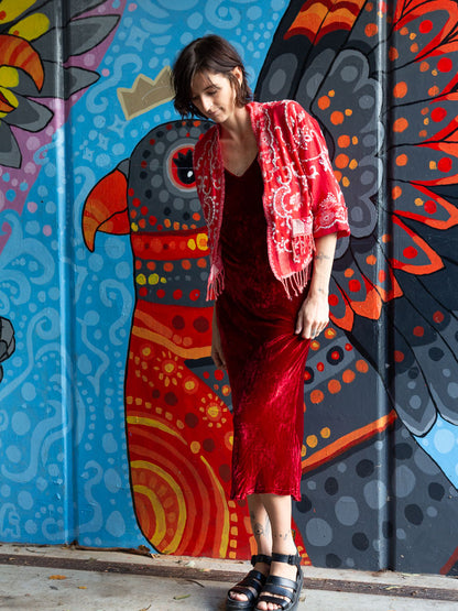 Kashmiri soft fringed wool jacket. Melancholy size 10