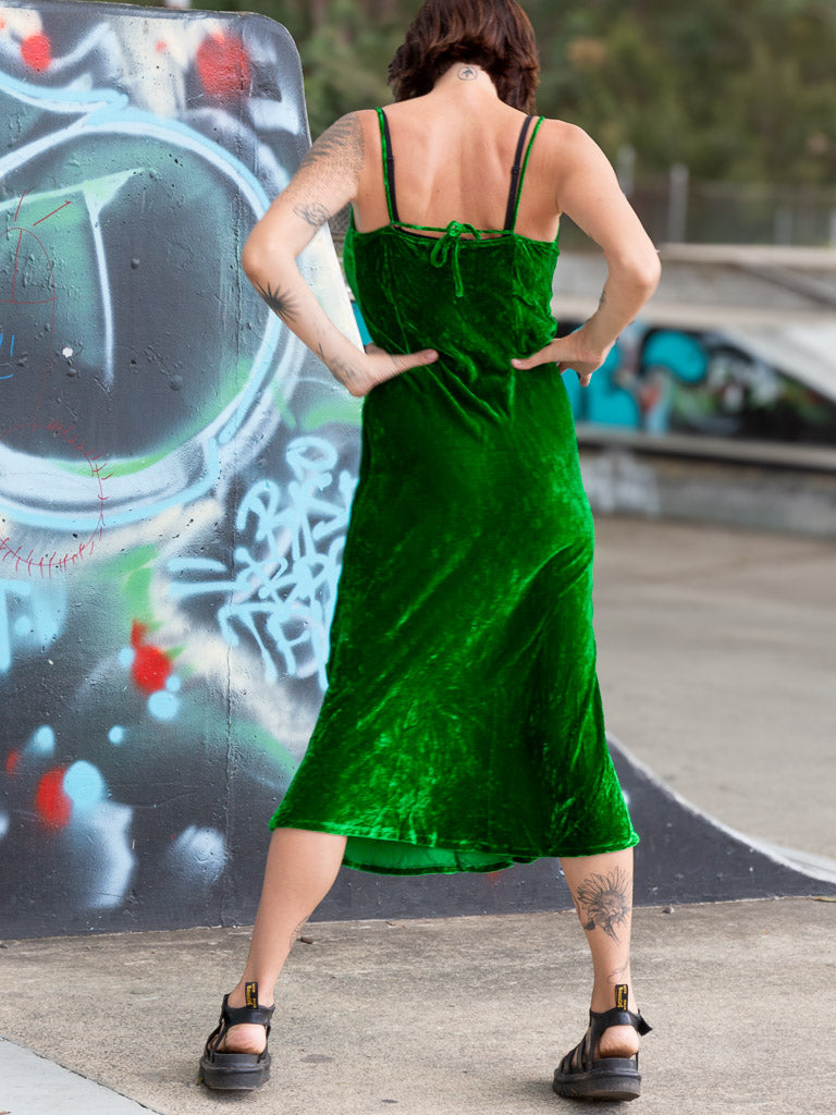 Silk Velvet Slip Maxi Kelly Green