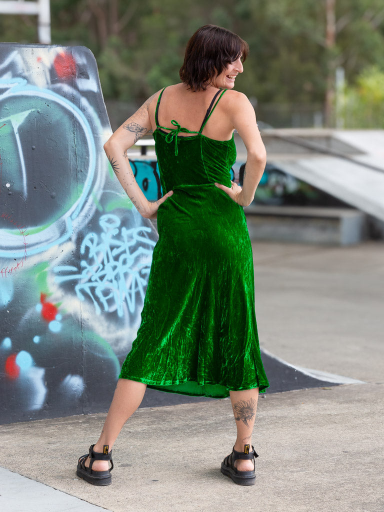 Silk Velvet Slip Maxi Kelly Green